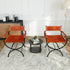 Swen Studio -  Folding Chairs 2 pcs Black and Brown Real Leather